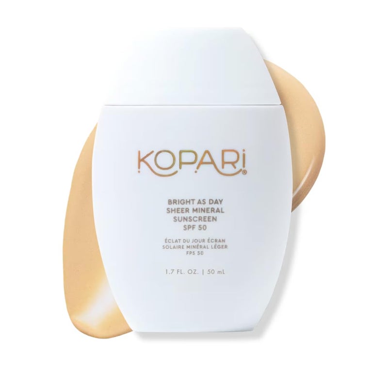 Kopari Bright as Day Sheer Mineral Sunscreen SPF 50, 100% Mineral Facial Sunscreen with Vitamin C & Niacinamide, Sheer Finish, All Skin Tones, 1.7 oz - Image 1