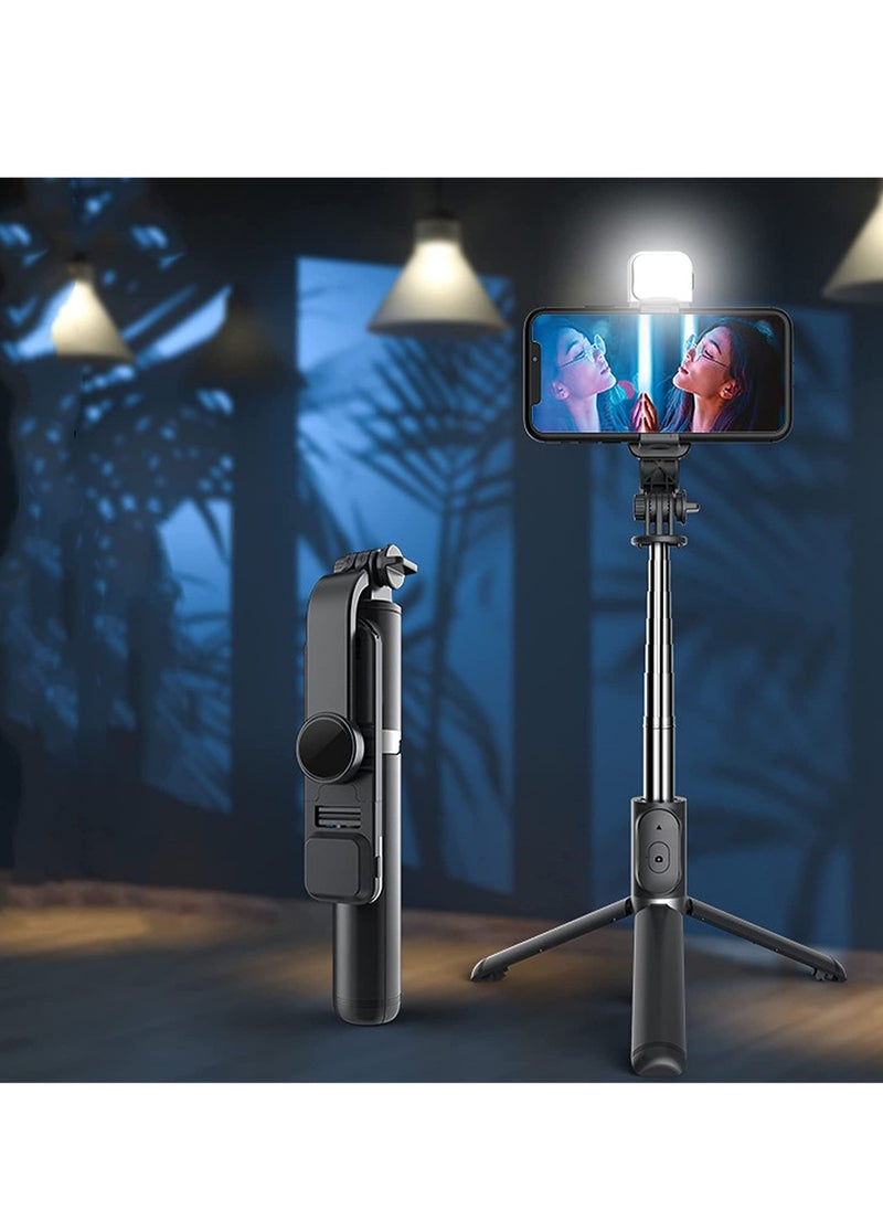 ELTRAZONE - Portable Selfie Stick Tripod with Light with Detachable Bluetooth Remote,41 Inch Extendable Tripod Compatible with IPhone 13 Pro/12/11 Pro/Max/XS/XR/X and Samsung Galaxy S10/S9 Plus - Image 1