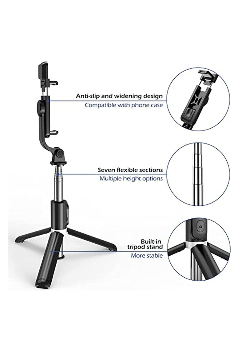 ELTRAZONE - Portable Selfie Stick Tripod with Light with Detachable Bluetooth Remote,41 Inch Extendable Tripod Compatible with IPhone 13 Pro/12/11 Pro/Max/XS/XR/X and Samsung Galaxy S10/S9 Plus - Image 1