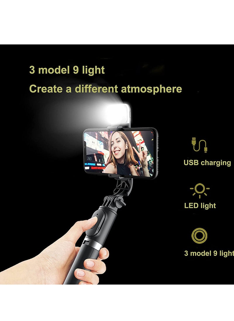 ELTRAZONE - Portable Selfie Stick Tripod with Light with Detachable Bluetooth Remote,41 Inch Extendable Tripod Compatible with IPhone 13 Pro/12/11 Pro/Max/XS/XR/X and Samsung Galaxy S10/S9 Plus - Image 1