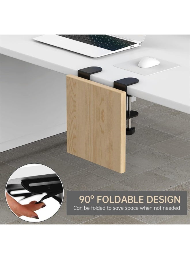 Ergonomics Desk Extender Tray, 9.5"x9.1" Punch-Free Clamp on, Foldable Keyboard Drawer Tray, Table Mount Arm Wrist Rest Shelf, Computer Elbow Arm Support (Color : MAPLE) - Image 3