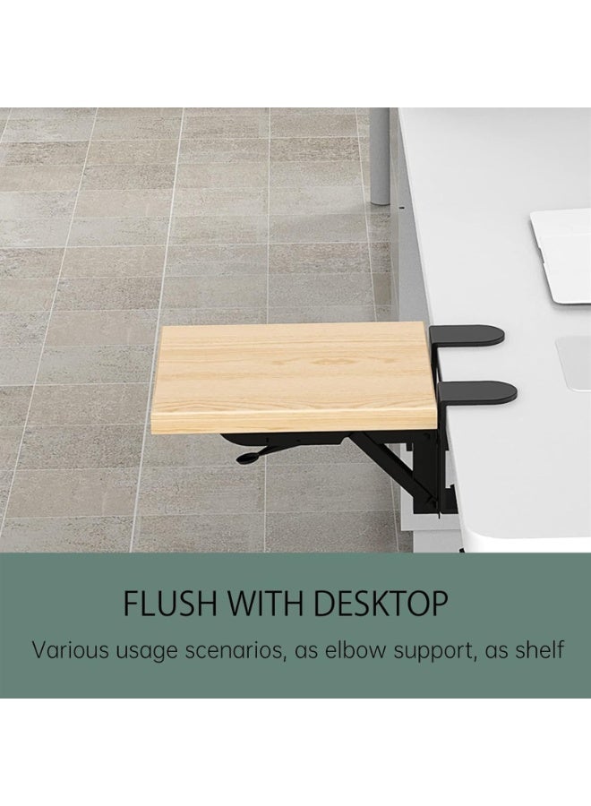 Ergonomics Desk Extender Tray, 9.5"x9.1" Punch-Free Clamp on, Foldable Keyboard Drawer Tray, Table Mount Arm Wrist Rest Shelf, Computer Elbow Arm Support (Color : MAPLE) - Image 5