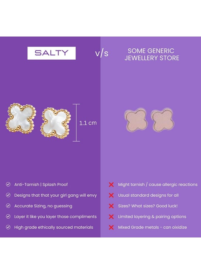 SALTY Anti Tarnish Champagne Wishes Studs Earrings Set for Women | Stylish Fashion Jewellery | Accessories for Girls | Minimal Jewelry | Ideal for Gifting - Image 4