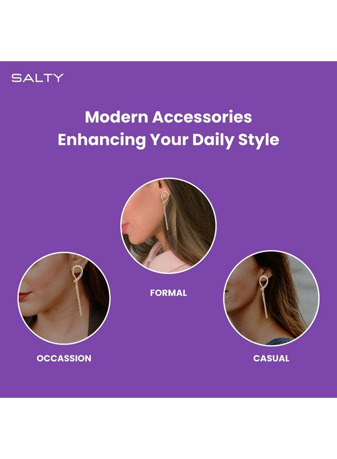 SALTY Anti Tarnish Champagne Wishes Studs Earrings Set for Women | Stylish Fashion Jewellery | Accessories for Girls | Minimal Jewelry | Ideal for Gifting - Image 5