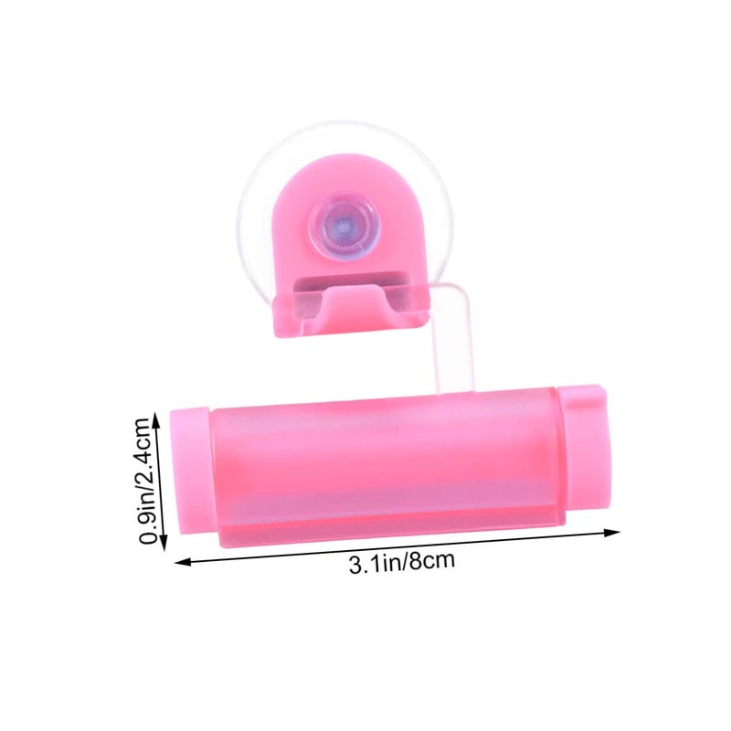 Pink Wall Mounted Toothpaste Squeezer Dispenser Reusable Suction Holder Ergonomic Design - Image 3
