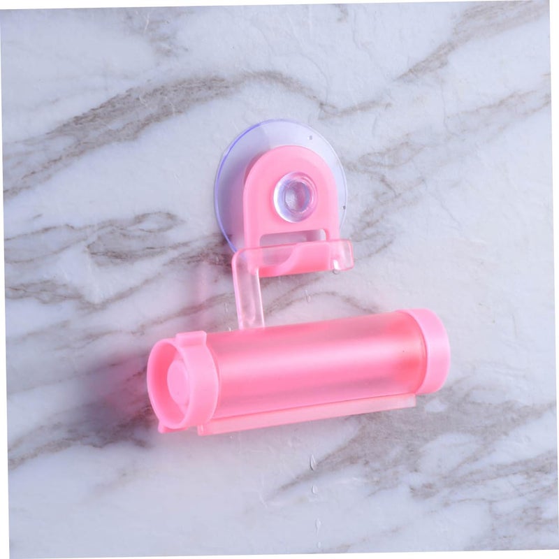 Pink Wall Mounted Toothpaste Squeezer Dispenser Reusable Suction Holder Ergonomic Design - Image 4