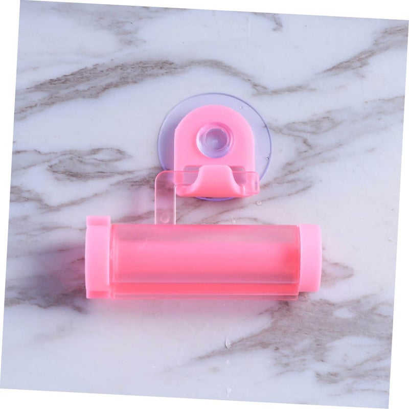 Pink Wall Mounted Toothpaste Squeezer Dispenser Reusable Suction Holder Ergonomic Design - Image 5