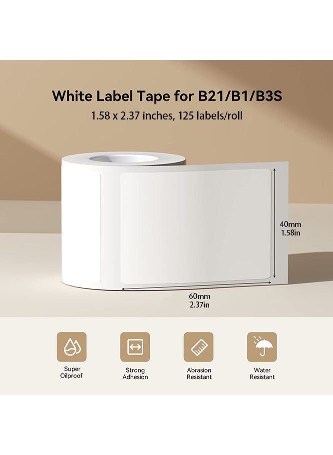 NIIMBOT White Thermal Label Paper, Waterproof Direct Thermal Sticker Labels for Barcode Printing, Oil-Proof and Tear-Resistant Self-Adhesive Label Tape for B1/B2/B21/B3S/B31/B4 Label Makers, Home Office Organization and Retail Price Tag Supplies - Image 2