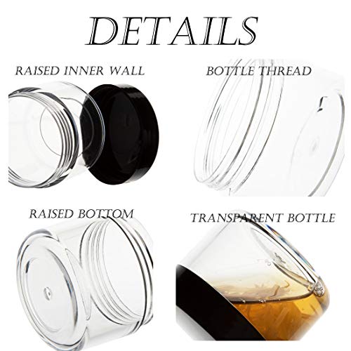 ZEJIA 10 Gram Sample Containers, 20 Count Cosmetic Containers with Lids, Refillable Empty Sample Jars, Small Plastic Containers with Lids (Black) - Image 4