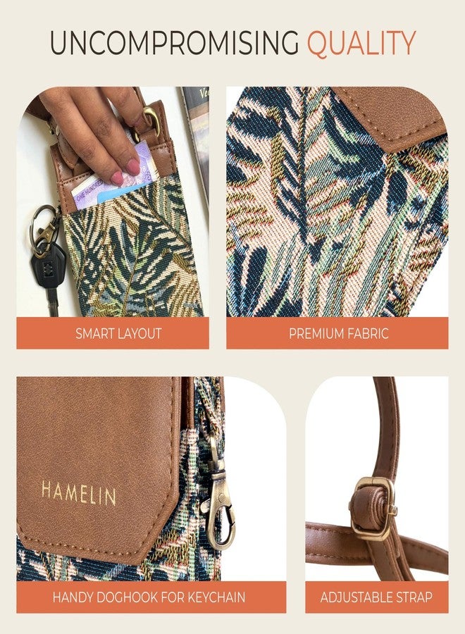 HAMELIN Small Crossbody Mobile Sling Bag for Women | Stylish Phone Pouch with Adjustable Strap| Phone Purse For Women|Versatile Mobile Pouch for Womens | Ideal Gift For Woman|Green Maple - Image 3