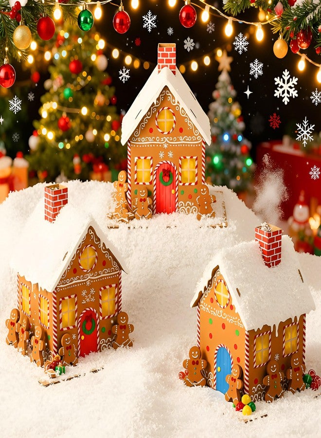 Engrowtic Christmas Gingerbread House Kit DIY Christmas Crafts 3.94 x 2.95 x 3.74 Inches Cardboard Paint Build 3D Gingerbread House Kit for Xmas Party Holiday Supplies Decor(25 Pack,Lovely Style) - Image 2