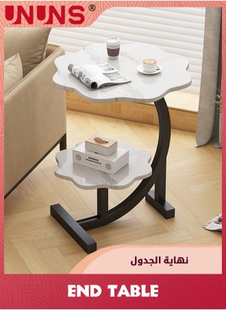 طاولة جانبية على شكل C، طاولة جانبية صغيرة بتصميم زهور من الرخام، طاولة نهايات لجانب الأريكة، طاولة جانبية لغرفة المعيشة، المطبخ، الحديقة، غرفة النوم، بيضاء - pzsku/ZDA3705755924A0C3F10EZ/45/_/1727063376/b93859f7-4438-4254-a472-49d5cdbaf502
