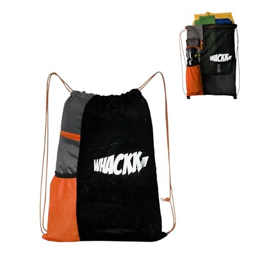 WHACKK Joss Black 9L |Sports Bag|Swimming Equipment Netball Dry Drawstring Bags for Shoes & Clothes|Sports Gear| Accessory Pocket |Gym Tution | 1 Bottle Holder| Accessory Pocket (Orange) - Image 1