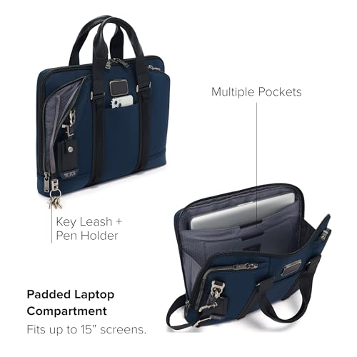 TUMI - Alpha Bravo Academy Brief - Compact Laptop Briefcase - Travel Laptop Bag - 11.8" X 15.5" X 2.0" - For 15" Laptop - Navy - Image 3