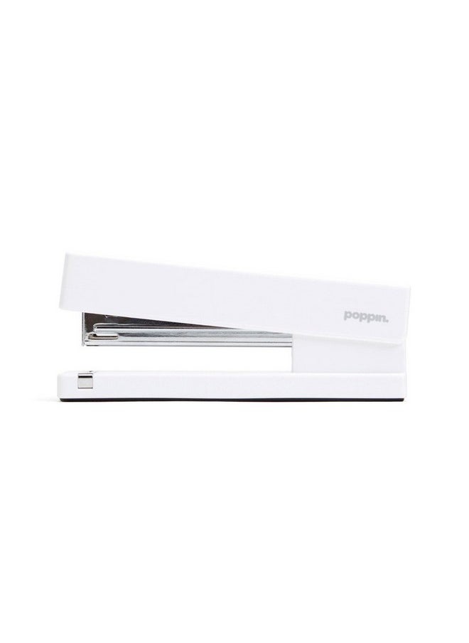 Poppin - Stapler - The Original Modern Desk Stapler, Office Supplies, Office Desk Accessories, Lacquer Design, Solid Steel Anvil, Multiple Colors Available (White) - Image 1