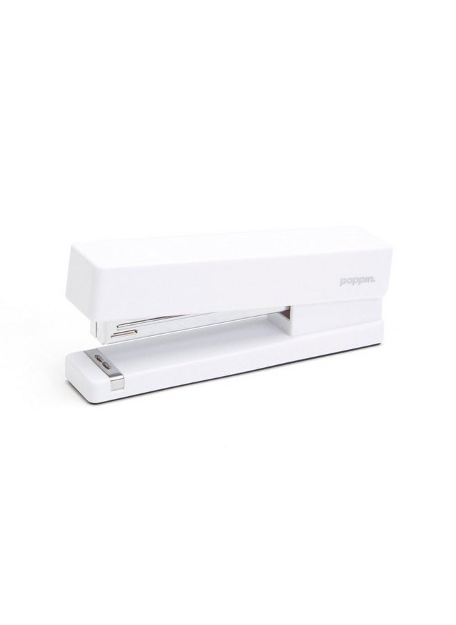 Poppin - Stapler - The Original Modern Desk Stapler, Office Supplies, Office Desk Accessories, Lacquer Design, Solid Steel Anvil, Multiple Colors Available (White) - Image 1