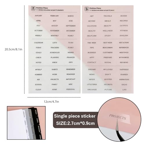 DY.2ten White Dividers for 6 Ring Binder, 7-Tab Sturdy Plastic Dividers, A5 Index Divider, 6 Hole Binder Dividers, Insertable Notebook Planner Tab Dividers for Binders - Image 4