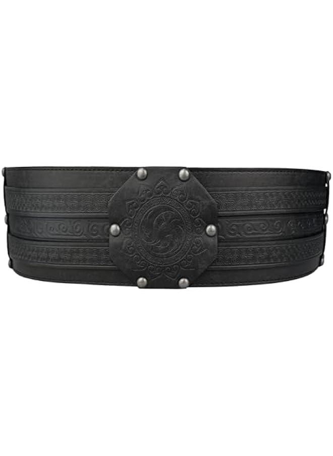 Generic - Viking Wide Belt, Medieval Faux Leather Armor Belt Knight Corset Belt, LARP Costume - Image 1