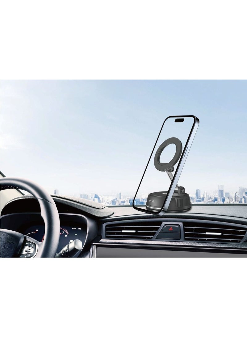 Cat - Cot Cat-Cot Ultra-Strong Magnetic Car Phone Mount - 360° Rotating Suction Cup Holder for Dashboard, Windshield & Control Screens - Universal Multi-Directional Folding Bracket for iPhone & Android - Image 2