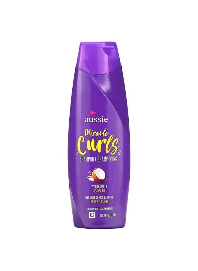 Aussie شامبو Aussie Miracle Curls بجوز الهند وزيت الجوجوبا الأسترالي 12.1 أونصة سائلة (360 مل) 