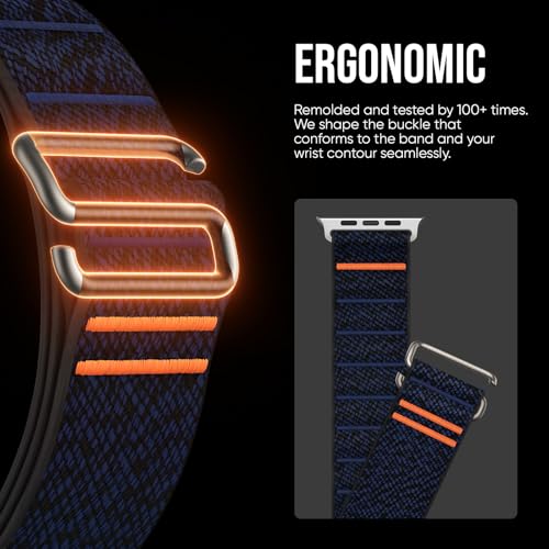 Suitisbest Sport Bands Compatible with Apple Watch Ultra Band 49mm 46mm 45mm 44mm 42mm Men, Stretchy Nylon Sport Loop Strap with S-Hook for iWatch Series 11 10 9 8 7 6 5 4 3 2 1, SE 3 2 1, Ultra 3 2 1 - Image 3