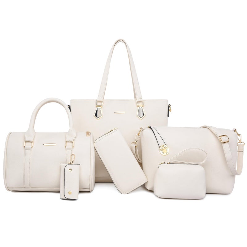 2E-youth 2E-youth Designer Purses and Handbags for Women Satchel Shoulder Bag Tote Top Handle Bag (3c-beige)  - Image 1