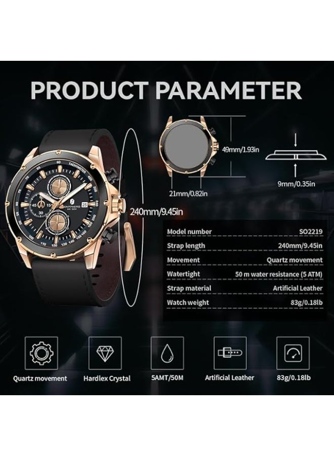 Sapphero Watches for Men Chronograph Quartz Men Watches Gift for Men - Image 4