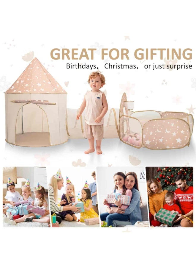 ميتوي خيمة لعب للأطفال 3 في 1 مع نفق ، خيمة لعب منبثقة مع حفر كروية للأطفال الصغار ومسرح للأطفال في الأماكن المغلقة والهواء الطلق - Image 4