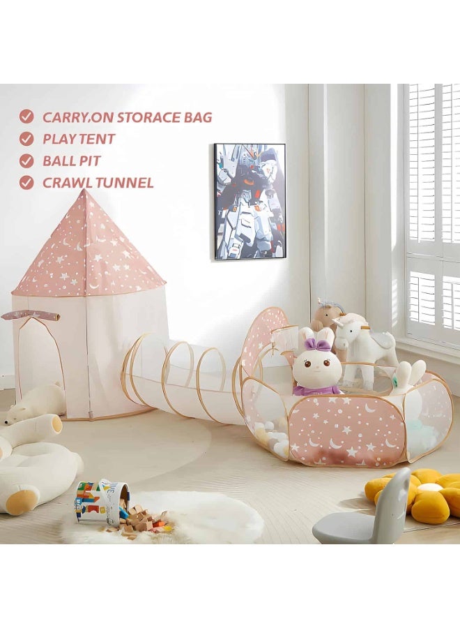 ميتوي خيمة لعب للأطفال 3 في 1 مع نفق ، خيمة لعب منبثقة مع حفر كروية للأطفال الصغار ومسرح للأطفال في الأماكن المغلقة والهواء الطلق - Image 5