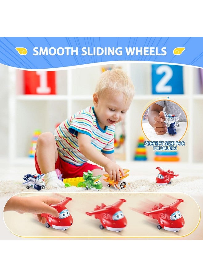 Super Wings 2" Transform-A-Robots 4 Pack Jett, Paul, Mira, and Grand Albert, Airplane Toys Mini Action Figures, Transformable Toys for 3+ Years Old Boys and Grils - Image 5