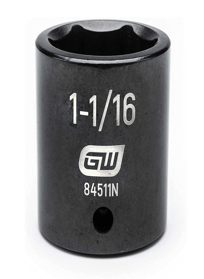 GEARWRENCH 1/2" Drive 6 Pt. Standard Impact Socket, 1-1/16" - 84511N - Image 1