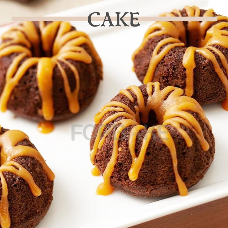 FOR BAKE 4" Non-Stick Angel Food Pan Set, 6Pcs Aluminum Fluted Pans for Baking, Rustless Durable Stackable Chiffon Cake Tube Mold, Oven Dishwasher Refrigerator Safe, Silver - Bake Like a Pro! - Image 4