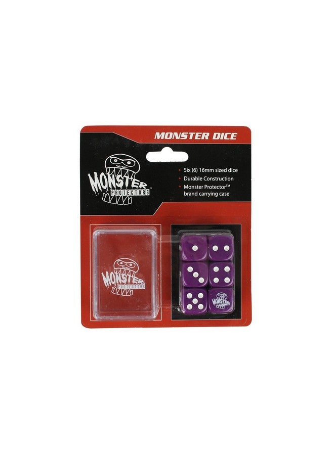 Monster Protectors Dice - Monster Protectors Set of 6 D6 Logo Die with Pocket Carrying Case (Purple) 