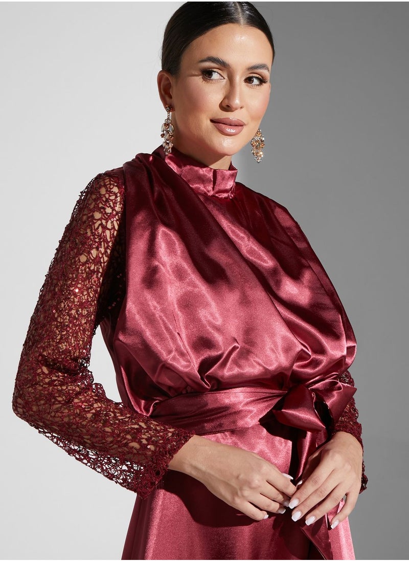 Namshi x - Renee Farah Gathered Slit Dress - Image 1