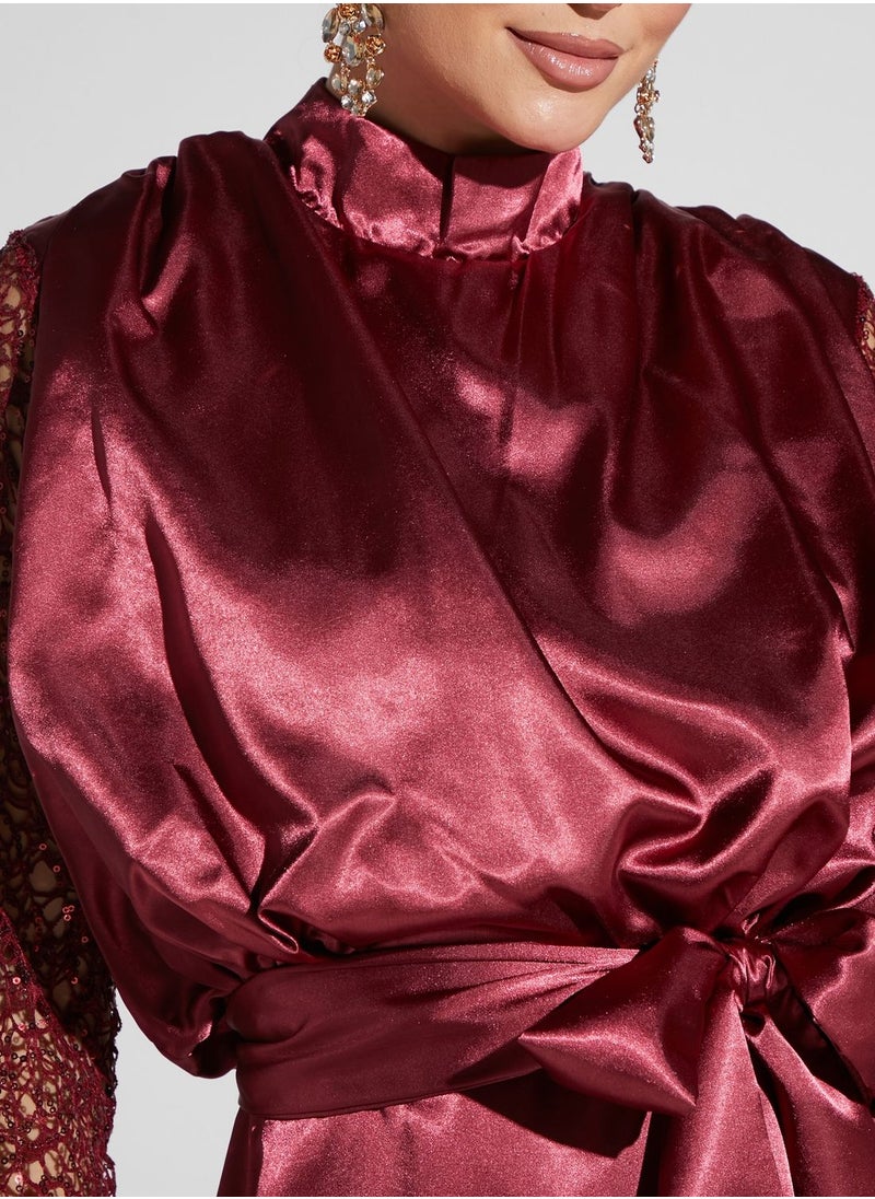 Namshi x - Renee Farah Gathered Slit Dress - Image 1