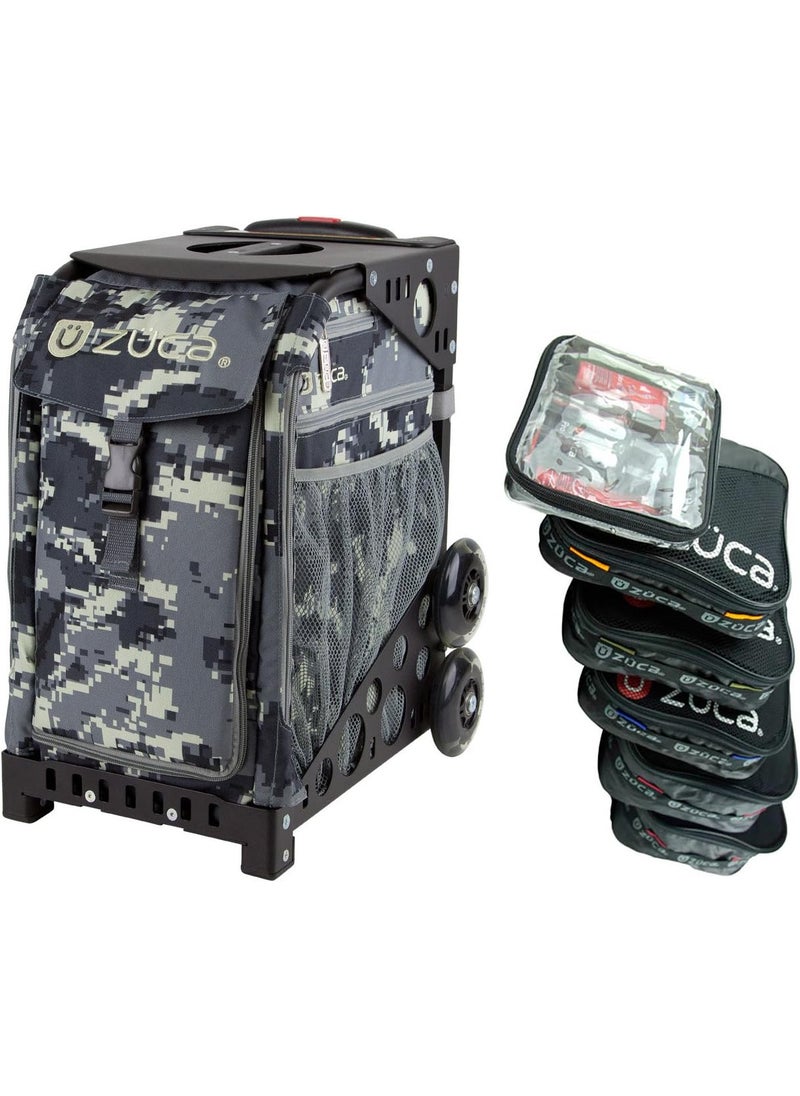 ZUCA ZUCA Anaconda Sport Insert Bag with Black Frame NonFlashing Wheels and Special Set of 5 Packing Pouches  Toiletry Bag Bundle  - Image 1
