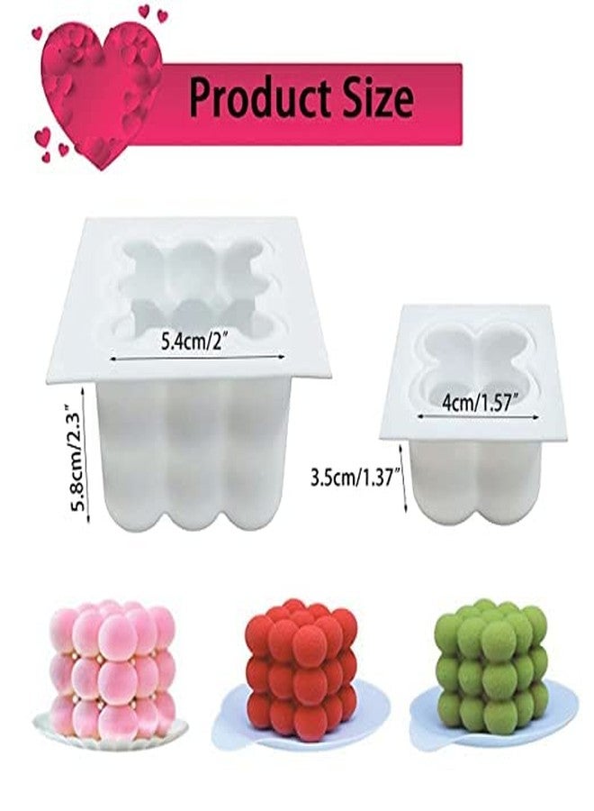 MoldBerry Silicone Bubble Candle Mold for Candle Making 2 Small & Big Bubble Cube Candle Mould for Home Decoration Candle Making Festival, Party - Pack of 2 (White) - Image 5