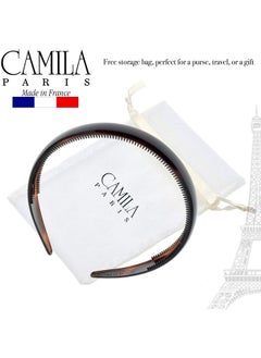 CAMILA Camila Paris AD45 French Fashion Headband for Women, Very Flexible with Teeth for Strong Hold Grip, Women's Hairband, No Slip and Durable Styling Girls Hair Accessories, Made in France with Cellulose  - Image 2
