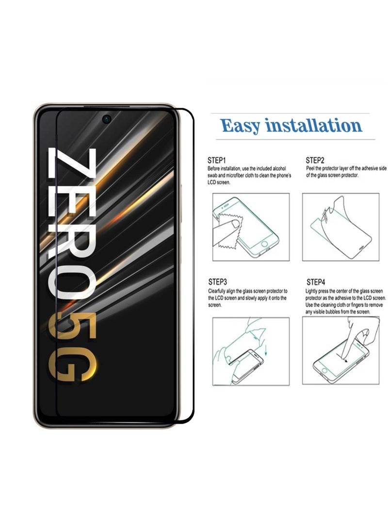 ماركة غير محددة - واقي شاشة زجاجي كامل الشاشة لهاتف انفينيكس زيرو 5G - أسود - Image 1