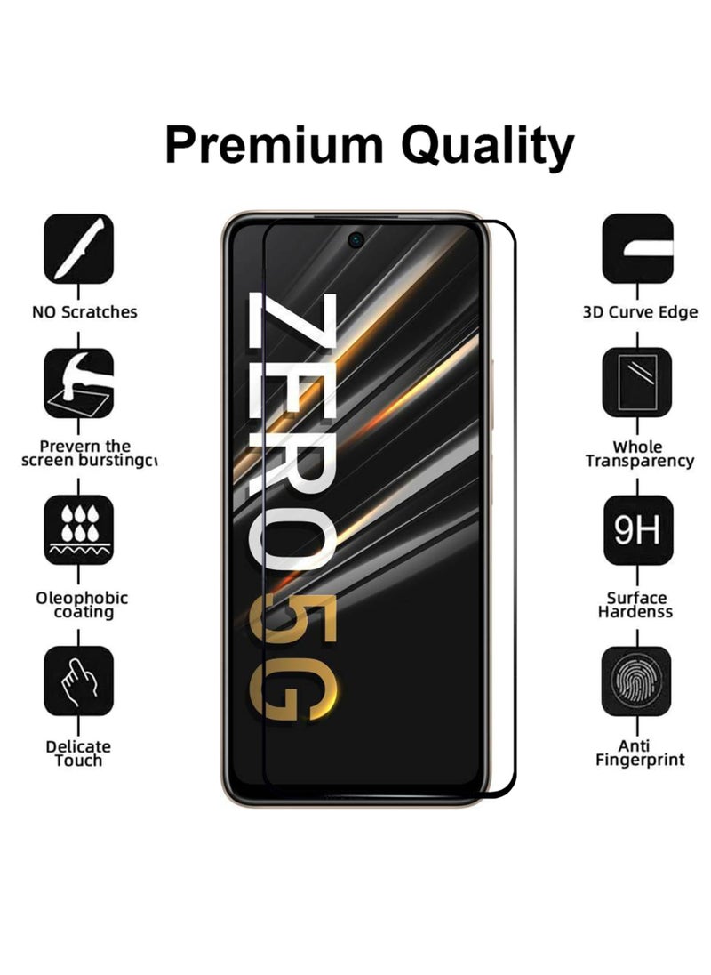 ماركة غير محددة - واقي شاشة زجاجي كامل الشاشة لهاتف انفينيكس زيرو 5G - أسود - Image 1