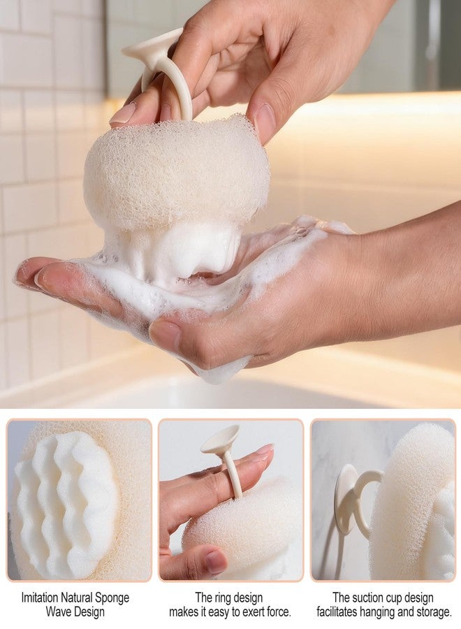 NVTED Bath Tools Set, 5 PCS Loofah Washcloth Combo 2-in-1, Suction Cup Bath Ball，Silicone Body Bath Brush with Waterproof Cosmetic Bag, for Body Wash and Smooth Skin - Image 4