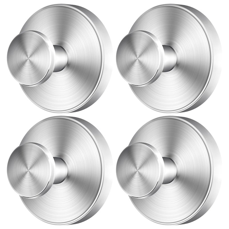 SOCORIA 2026 Upgraded Drill-Free Suction Cup Hooks, Stainless Steel Suction Cup Hooks for Shower, Mirror, Wall, Bathroom, Glass, Hanging Towels - 4 Pack, Brushed Silver - Image 1