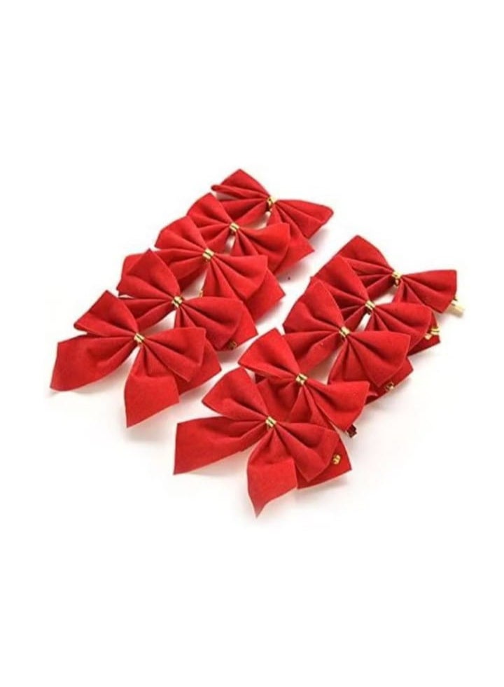 ١٢ قطعة من فيونكة حمراء مزخرفة - تغليف هدايا أنيق وديكور منزلي - خيارات متعددة للعبوات - Image 1