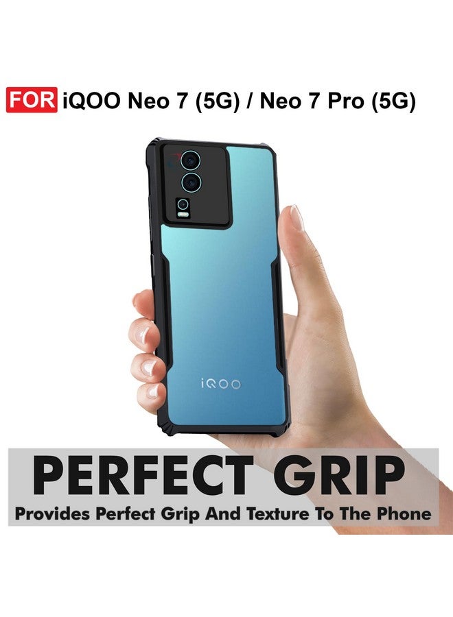 Cedo غطاء خلفي CEDO iQOO Neo 7 / Neo 7 Pro (5G) | حماية الكاميرا حافة مضادة للصدمات | حماية 360 درجة من الأكريليك الشفاف TPU+PC | غطاء خلفي شفاف على شكل نسر (أسود) - Image 2