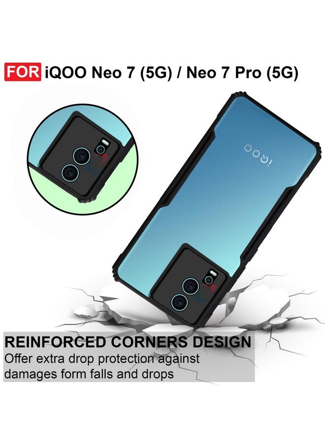 Cedo غطاء خلفي CEDO iQOO Neo 7 / Neo 7 Pro (5G) | حماية الكاميرا حافة مضادة للصدمات | حماية 360 درجة من الأكريليك الشفاف TPU+PC | غطاء خلفي شفاف على شكل نسر (أسود) - Image 3