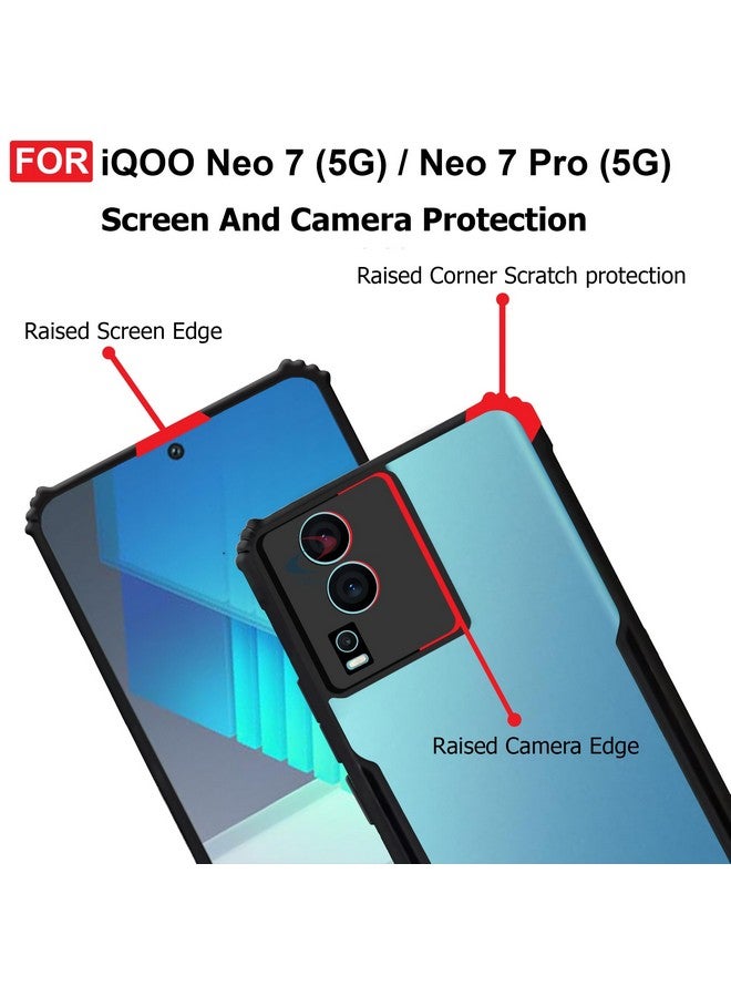 Cedo غطاء خلفي CEDO iQOO Neo 7 / Neo 7 Pro (5G) | حماية الكاميرا حافة مضادة للصدمات | حماية 360 درجة من الأكريليك الشفاف TPU+PC | غطاء خلفي شفاف على شكل نسر (أسود) - Image 4