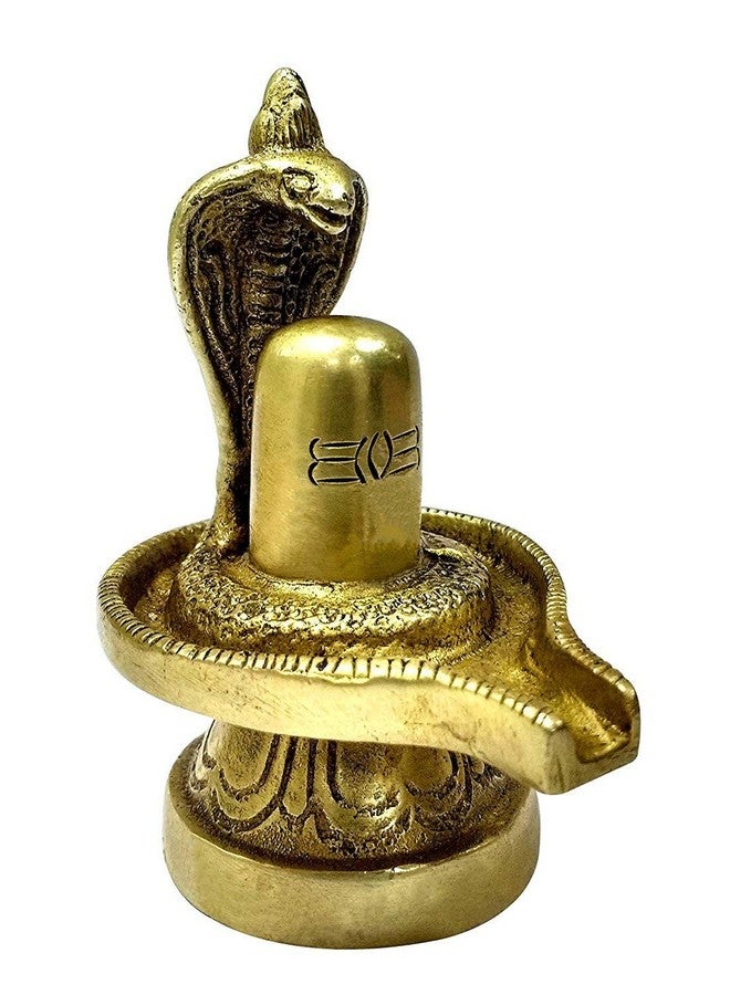 CRAFTHUT Metal Brass Shivling Figure Shiv Ling for Home Temple and Pooja, Decorative Religious Shiv Ji Lingam Idol for Mandir & Gift (LxBxH - 6.5 x 5 x 7.5 Cm, 190g), Golden - 1 Piece - Image 4
