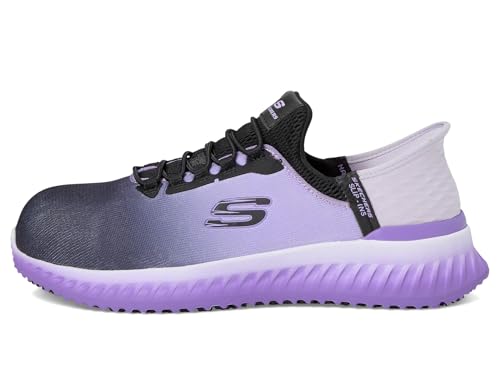 Skechers Ins Work: Tilido-Ombray Women's Slip Resistant Bungee Sneakers Industrial Shoe, Black/Purple, 6 - Image 5
