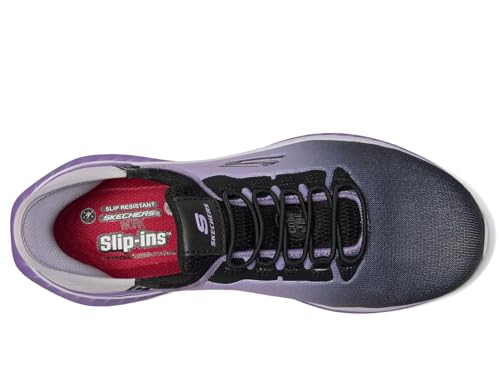 Skechers Ins Work: Tilido-Ombray Women's Slip Resistant Bungee Sneakers Industrial Shoe, Black/Purple, 6 - Image 3
