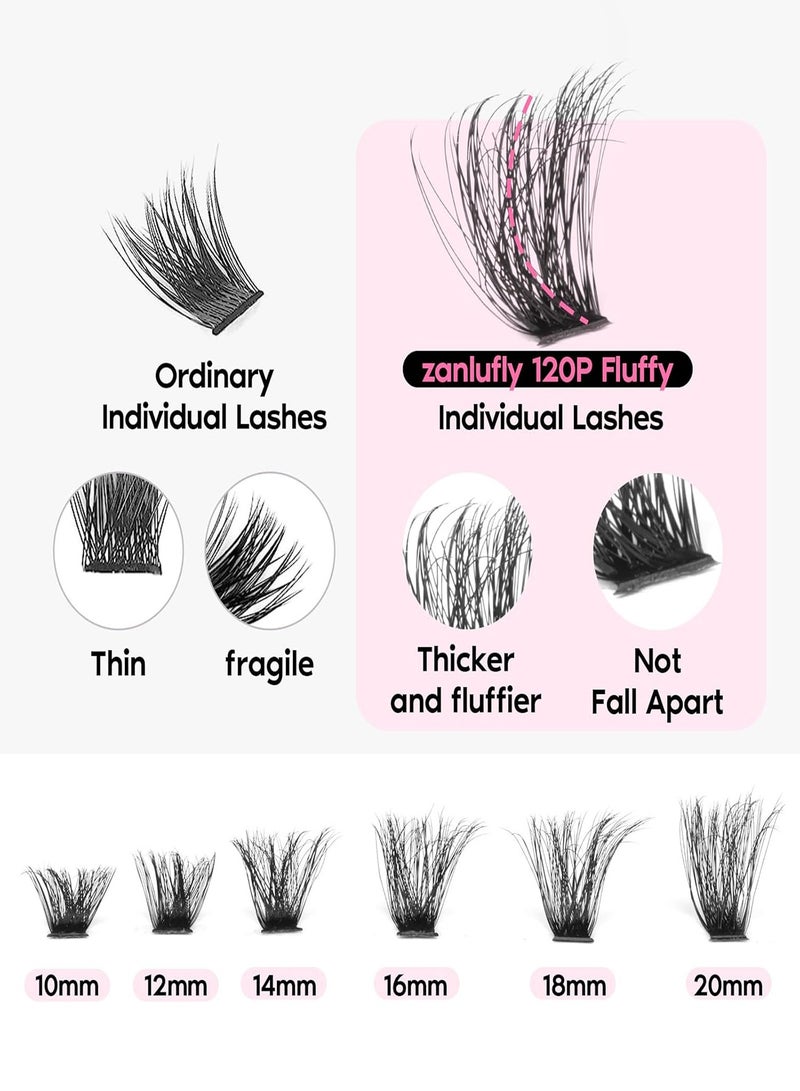 مجموعة رموش اصطناعية ذاتية الصنع مع غراء وملقط، 100 رموش اصطناعية ثلاثية الأبعاد بأطوال مختلفة من 8 إلى 16 مم، كثافة كبيرة، سهلة التركيب، مريحة في الارتداء، قابلة لإعادة الاستخدام - Image 4